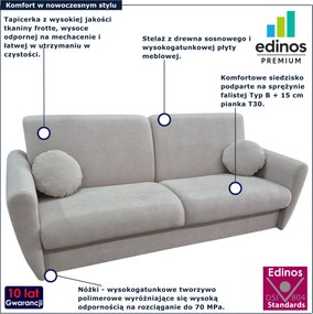 Jasnoszara sofa typu wersalka z poduszkami G7-K53