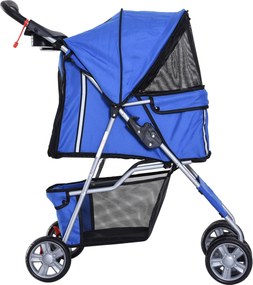 Outsunny Wózek dla Psa Kota Składany Niebieski do 15kg | Aosom PL