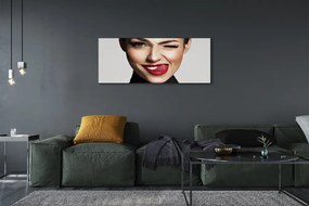 Zdjęcie na płótnie Kobieta z Czerwonymi Ustami