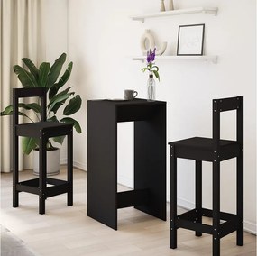 Czarny stolik barowy z drewna inżynieryjnego 51x50x103,5 cm, organiczny design, nośność 80 kg, w zestawie mocowanie ścienne