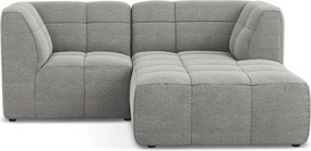 Szary narożnik z materiału bouclé (prawostronny/z szezlongiem) Aloha – Makamii