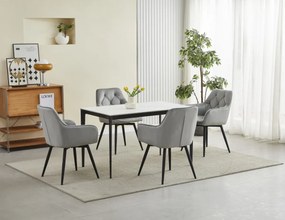 Obrotowe krzesło jadalniane JORK360 VELVET, jasnoszare