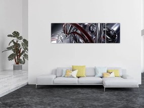 Obraz szarej abstrakcji (170x50 cm)