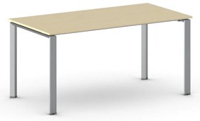 Stół konferencyjny do biura PRIMO INFINITY, 160x80 cm, szaro-srebrna podstawa, brzoza