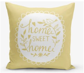 Żółta poszewka na poduszkę Minimalist Cushion Covers Home Sweet Home, 45x45 cm