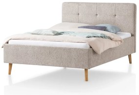 Szarobrązowe tapicerowane łóżko dwuosobowe 140x200 cm Smart – Meise Möbel