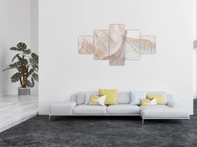Obraz - Beżowe liście (125x70 cm)