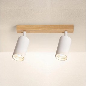 Brilagi - Oprawa punktowa SELE 2xGU10/30W/230V biała/dekor dębu
