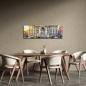 Obraz - Fontanna di Trevi (z zegarem) (90x30 cm)