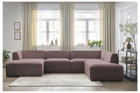 Różowy narożnik modułowy (prawostronny/w kształcie litery U) Megeve – Bobochic Paris