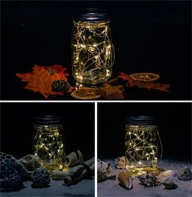 VOLTRONIC Zestaw słoików solarnych 20 LED, 4 szt.