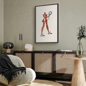 Plakat Tenisistka z rakietą 21x30 cm z ramą czarną bez marginesu ARTGEIST B