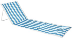 Mata plażowa z oparciem w paski, niebieska
