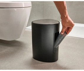 Stalowy kosz na śmieci z pedałem w kolorze matowej czerni 5 l EasyStore Luxe – Joseph Joseph