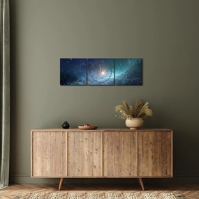 Obraz - Gwiazdy i mgławice (z zegarem) (90x30 cm)