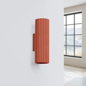 Kinkiet KARBON 20 ochra czerwona ryflowany SOLLUX  LIGHTING