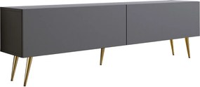 Szafka RTV: Antracyt, złote nogi, 170 x 52 x 32 cm