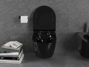Mexen Lena miska wc Rimless z deską wolnoopadającą slim, duroplast, czarna połysk - 30224070