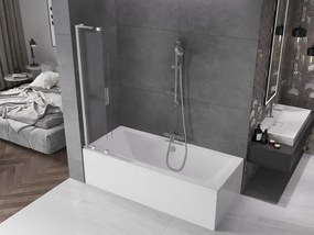 Mexen Velar L parawan nawannowy 2-skrzydłowy rozsuwany 75 x 150 cm, transparent, chrom - 896-075-003-01-01