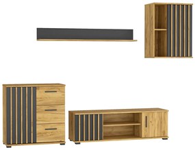 Komplet nowoczesnych mebli z lamelami L1-Z25