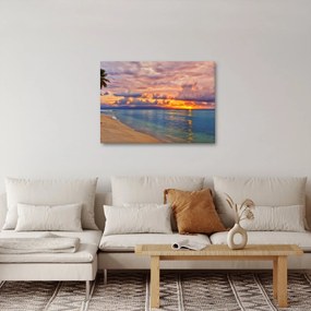Obraz - Zachód słońca na plaży (70x50 cm)