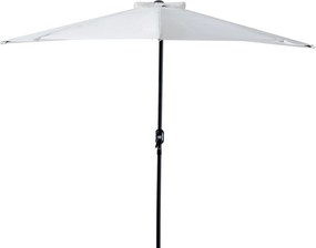 Outsunny Parasol Ogrodowy Półkolisty z Korbką Aluminiowy 293x150cm Kremowo Biały Czarny | Aosom PL