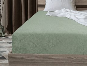 PrzytulneMieszkanie.pl Frotte prześcieradło EXCLUSIVE jasno oliwkowe 180 x 200 cm