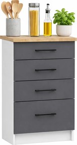 Szara wąska szafka kuchenna z szufladami L9-L81