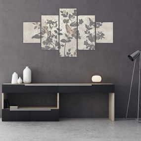 Obraz - Teksturowane liście (125x70 cm)