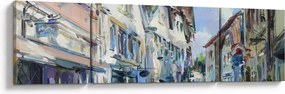 Obraz - Aleja starego miasta, malarstwo akrylowe (170x50 cm)