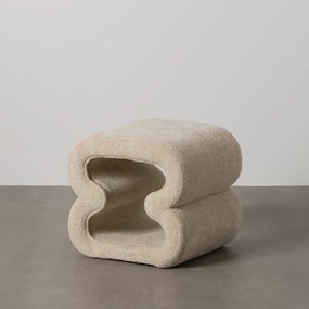 Beżowy puf z materiału bouclé – Ixia