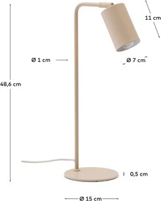 Beżowa metalowa lampa stołowa (wysokość 49 cm) Manie – Kave Home