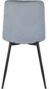 Zestaw Stół Kwadratowy Rozkładany MAX 80-160 cm Dąb Craft/Czarny i 4 Krzesła ROBIN Szare Welurowe