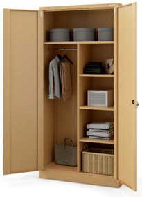 Szafa gospodarcza zamykana DAWID, 900 x 1850 x 450 mm, Fresh Style: beżowa