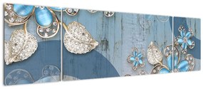 Obraz - Niebieskie kwiaty (170x50 cm)