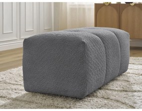 Szary podnóżek z materiału bouclé Roxelane – Bobochic Paris