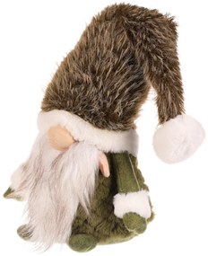 Dekoracja świąteczna Krasnal stojący, wys. 30 cm, zielony/biały, 30 cm