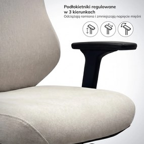 Ergonomiczny fotel biurowy jasnobeżowy AXIS