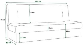Szara rozkładana wersalka z motywem psa B6-H32