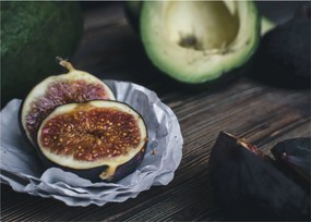 Obraz na szkle fig i awokado (70x50 cm)