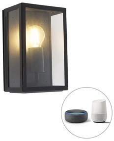 Zewnetrzna Inteligentna lampa ścienna zewnętrzna czarna 25,5 cm z WiFi A60 IP44 - Rotterdam Rustykalny / Vintage Oswietlenie zewnetrzne