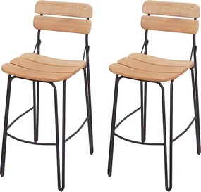 Stołek barowy MCW-G71 (zestaw 2 szt.),  naturalny brąz