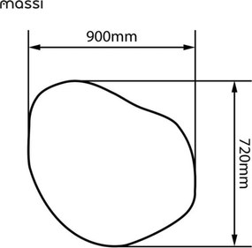 Lustro o nieregularnym kształcie oszlifowane podświetlane MERINGO LED | Różne rozmiary | Różne kolory szkła : Kolor tafli szkła - Grafit, Rozmiar - 90 x 72 cm