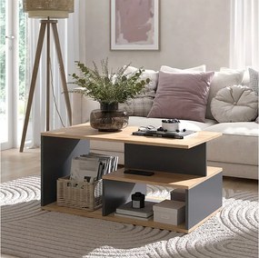 Stolik kawowy złoty dąb power/antracyt 90x49.4x43.8 hasso