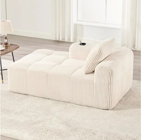 Wygodna sofa rozkładana - 158 x 93 x 61 cm - nie wymaga montażu - z poduszkami oparcia + kieszeń - aksamitna - beżowa