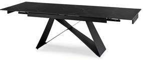 Stół Rozkładany Prostokątny VICTOR 160-240 cm Ceramiczny Czarny do Jadalni Nowoczesny Loft