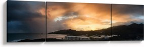 Obraz - plaża z pochmurnym niebem (170x50 cm)