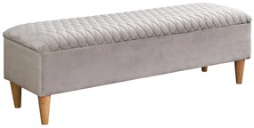 Lawa ze skrzynią - Tkanina welurowa - Beżowa - DANIELE