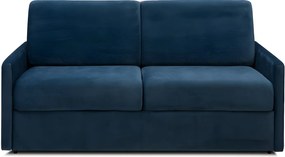 Kanapa 3-osobowa rozkładana typu expres z weluru CALIFE - Granatowy - Miejsce do spania 140 cm - Materac 18 cm