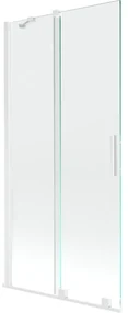 Mexen Velar parawan nawannowy 2-skrzydłowy rozsuwany 90 x 150 cm, transparent, biały - 896-090-000-01-20